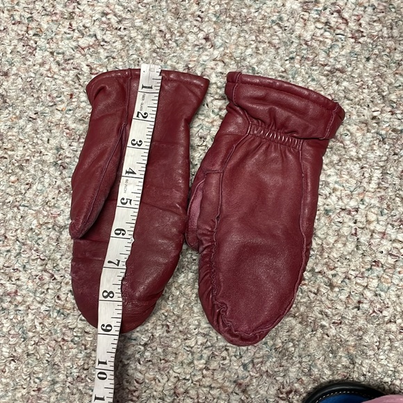 Leather fleece lined mittens - Picture 5 of 6